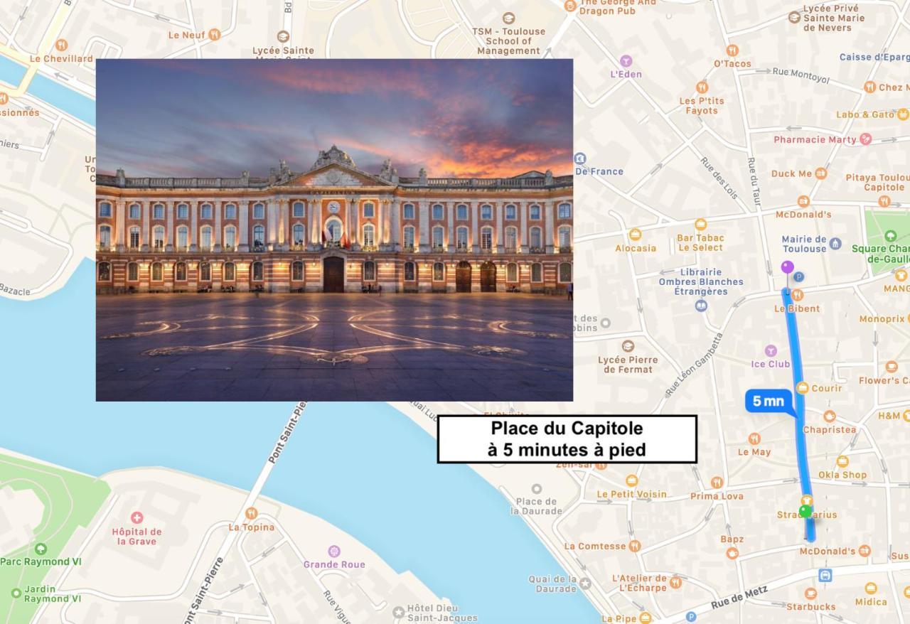Le Capitoul - Appartement D'Exception Hypercentre De Toulouse Luaran gambar